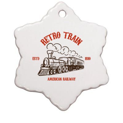 Retro Trains Ceramic Star Ornament