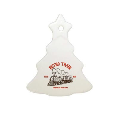 Retro Trains Ceramic Tree Ornament