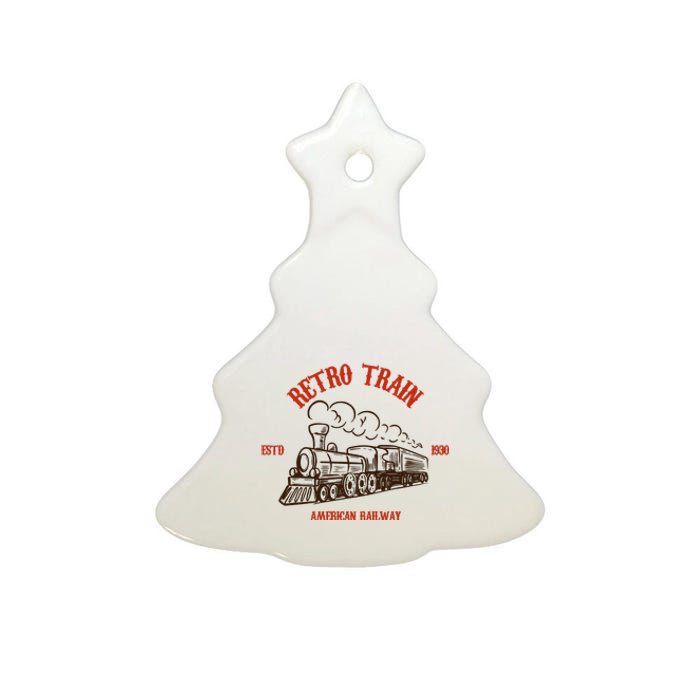 Retro Trains Ceramic Tree Ornament