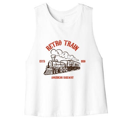 Retro Trains Women's Racerback Cropped Tank