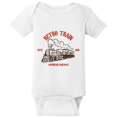 Retro Trains Baby Bodysuit