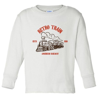 Retro Trains Toddler Long Sleeve Shirt