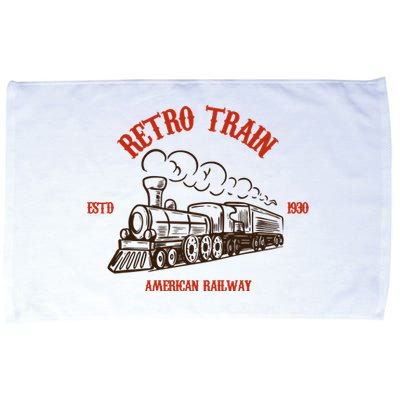 Retro Trains Microfiber Hand Towel