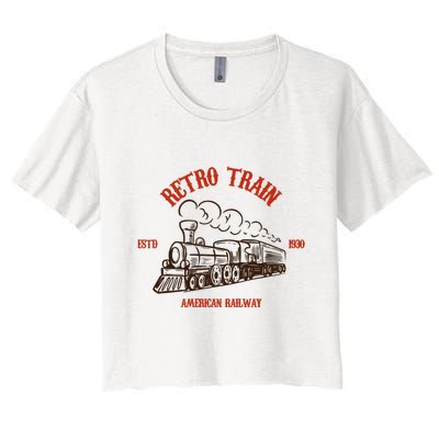 Retro Trains Women's Crop Top Tee