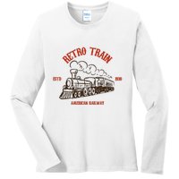 Retro Trains Ladies Long Sleeve Shirt