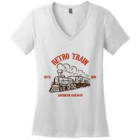 Retro Trains Women's V-Neck T-Shirt