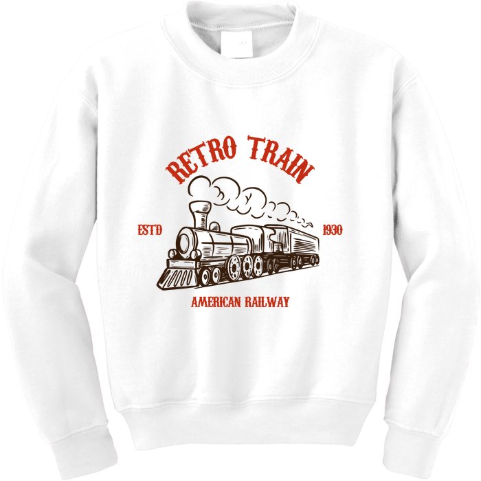 Retro Trains Kids Sweatshirt