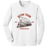 Retro Trains Kids Long Sleeve Shirt