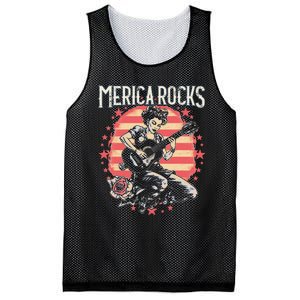 Rosie The Riveter 4th of July Country Rock Music Funny Mesh Reversible Basketball Jersey Tank