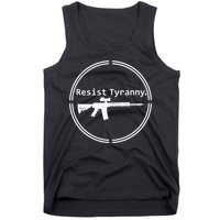 Resist Tyranny Rifle Libertarian Conservative Pro Gun 2A USA Tank Top