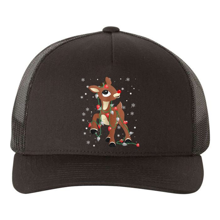 Rudolph The Red Nose Reindeer For and Christmas Fan Yupoong Adult 5-Panel Trucker Hat