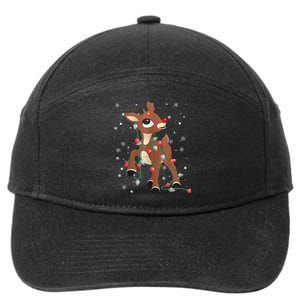 Rudolph The Red Nose Reindeer For and Christmas Fan 7-Panel Snapback Hat