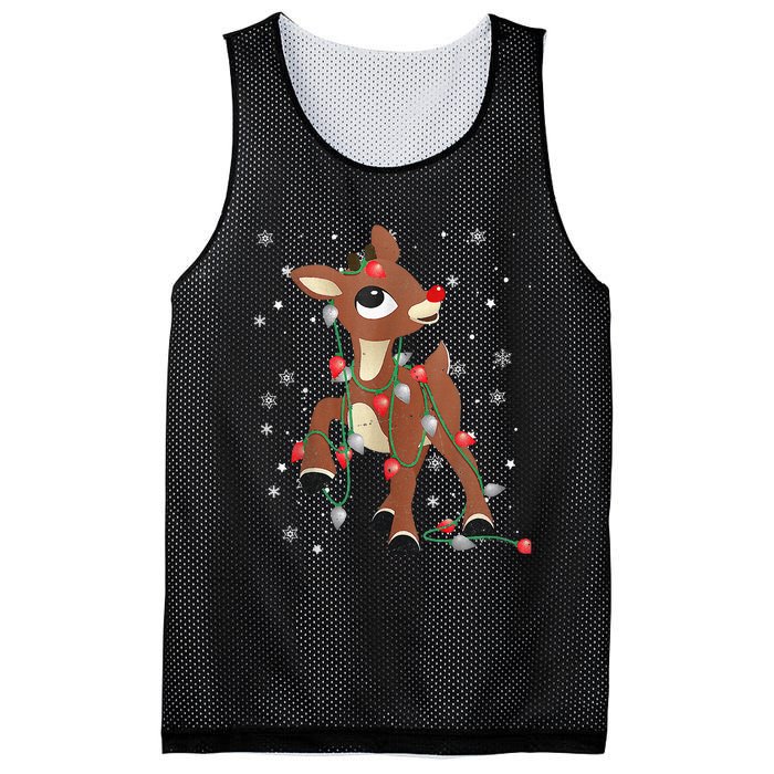 Rudolph The Red Nose Reindeer For and Christmas Fan Mesh Reversible Basketball Jersey Tank