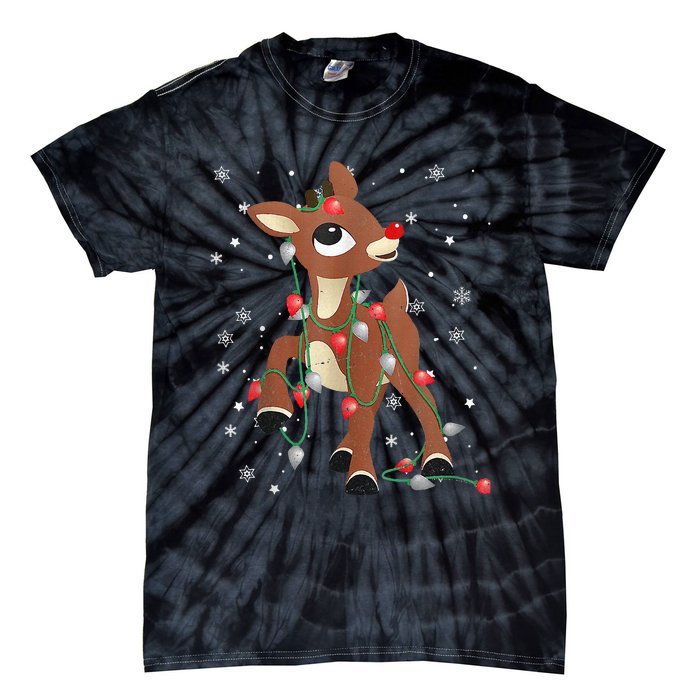 Rudolph The Red Nose Reindeer For and Christmas Fan Tie-Dye T-Shirt