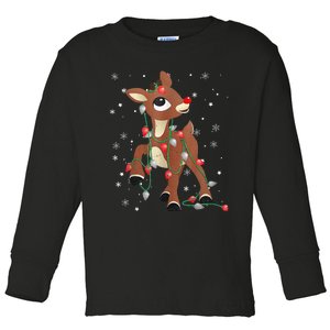 Rudolph The Red Nose Reindeer For and Christmas Fan Toddler Long Sleeve Shirt