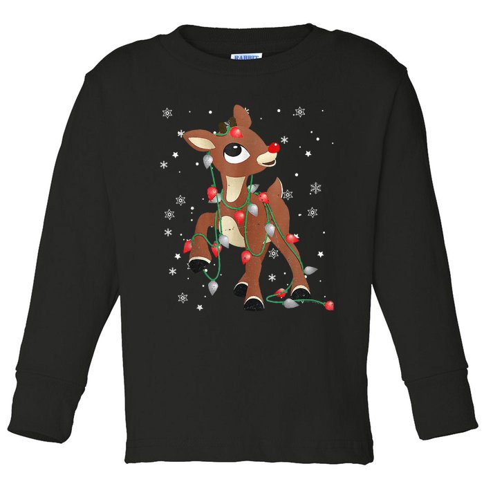 Rudolph The Red Nose Reindeer For and Christmas Fan Toddler Long Sleeve Shirt