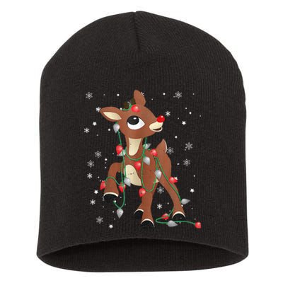 Rudolph The Red Nose Reindeer For and Christmas Fan Short Acrylic Beanie