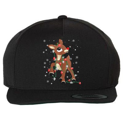 Rudolph The Red Nose Reindeer For and Christmas Fan Wool Snapback Cap