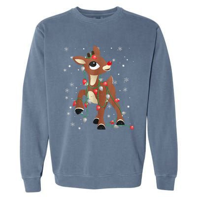 Rudolph The Red Nose Reindeer For and Christmas Fan Garment-Dyed Sweatshirt