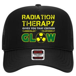 Radiation Therapy Radiation Therapist Funny Cancer Fighter High Crown Mesh Back Trucker Hat