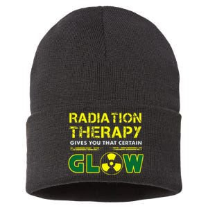 Radiation Therapy Radiation Therapist Funny Cancer Fighter Sustainable Knit Beanie