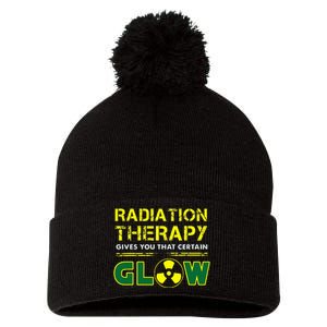 Radiation Therapy Radiation Therapist Funny Cancer Fighter Pom Pom 12in Knit Beanie