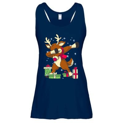 Rudolph The Red Nose Reindeer For Dab Dance Christmas Ladies Essential Flowy Tank