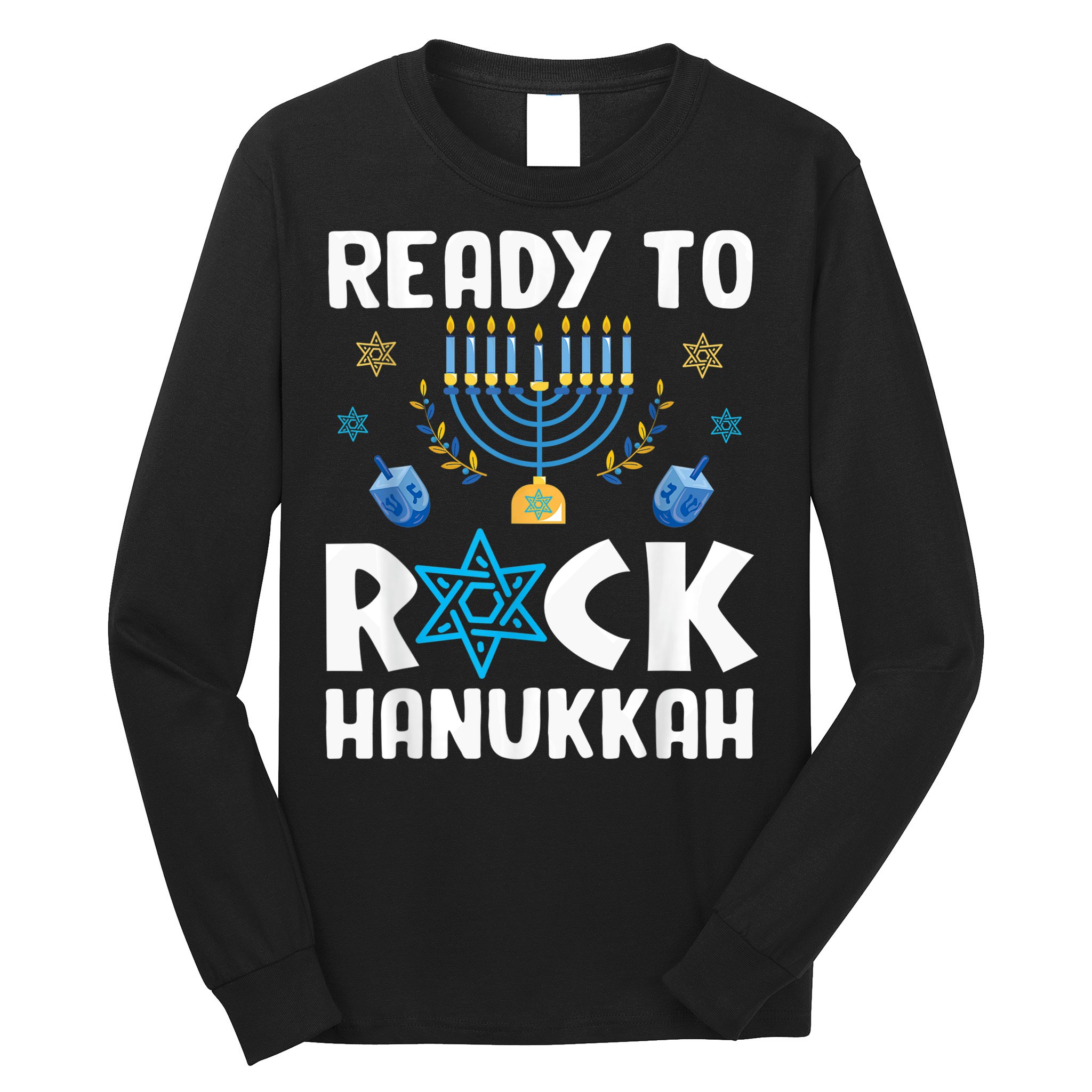 Ready To Rock Hanukkah Pajamas Chanukah Long Sleeve Shirt