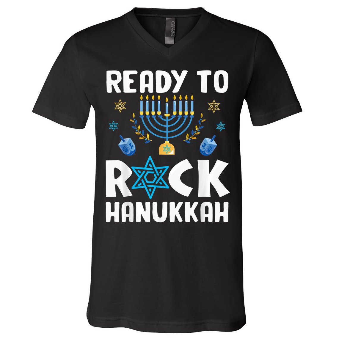 Ready To Rock Hanukkah Pajamas Chanukah V-Neck T-Shirt