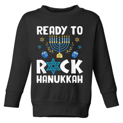 Ready To Rock Hanukkah Pajamas Chanukah Toddler Sweatshirt