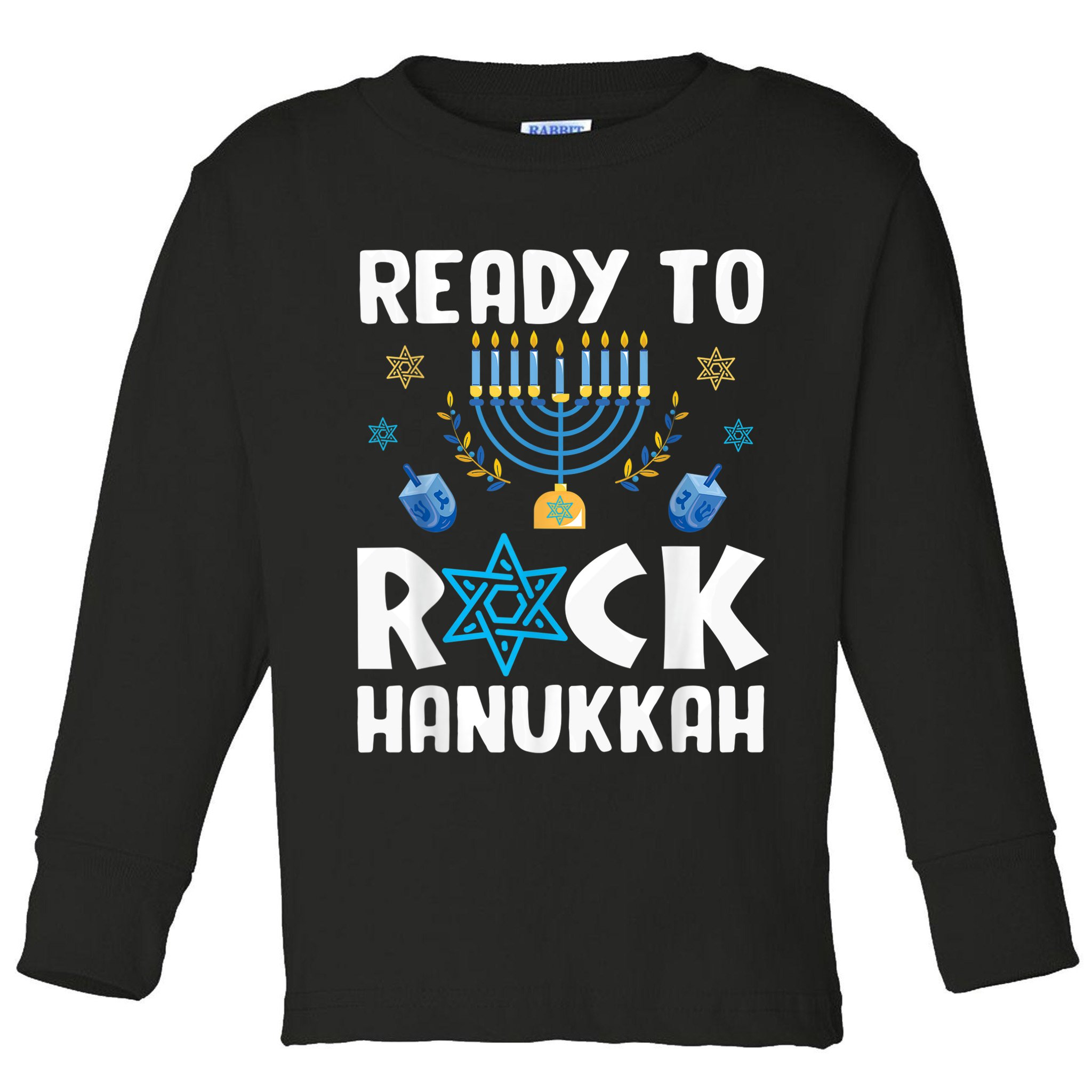 Ready To Rock Hanukkah Pajamas Chanukah Toddler Long Sleeve Shirt