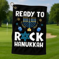Ready To Rock Hanukkah Pajamas Chanukah Golf Towel
