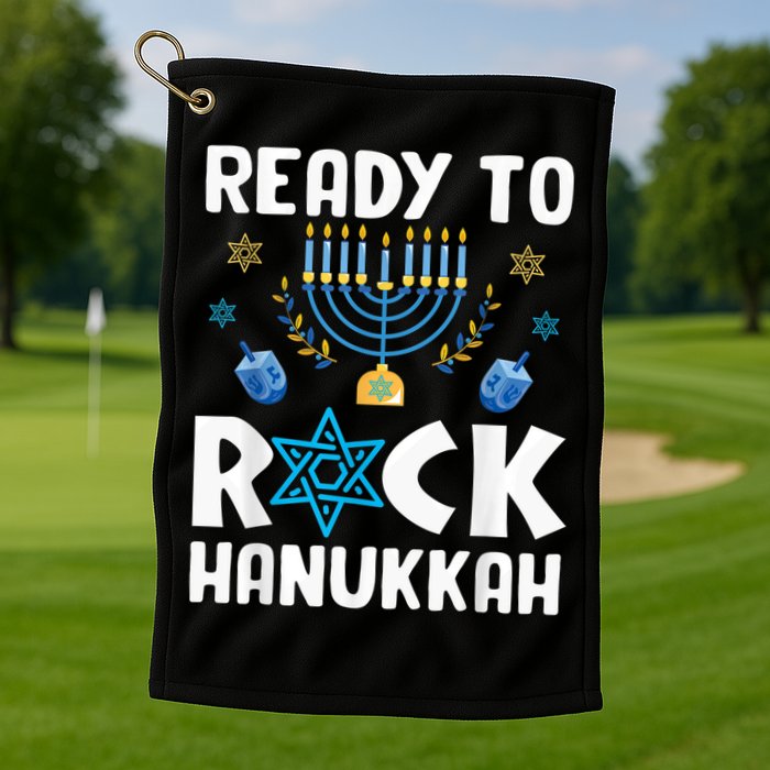 Ready To Rock Hanukkah Pajamas Chanukah Golf Towel