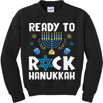 Ready To Rock Hanukkah Pajamas Chanukah Kids Sweatshirt