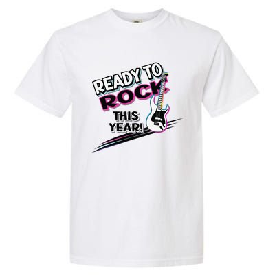 Ready To Rock This Year Funny Back To School Graphic Guitar Garment-Dyed Heavyweight T-Shirt