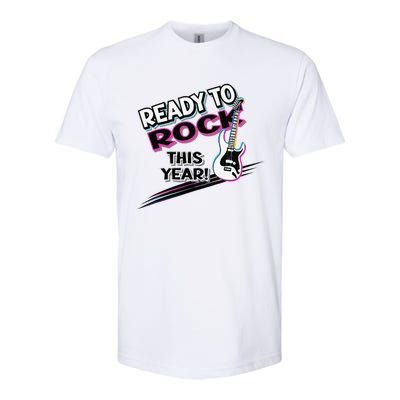 Ready To Rock This Year Funny Back To School Graphic Guitar Softstyle CVC T-Shirt