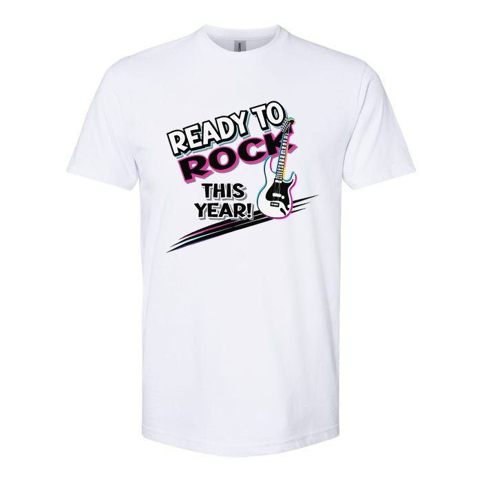 Ready To Rock This Year Funny Back To School Graphic Guitar Softstyle CVC T-Shirt