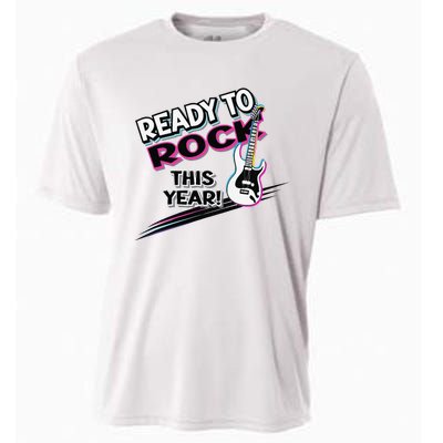 Ready To Rock This Year Funny Back To School Graphic Guitar Cooling Performance Crew T-Shirt