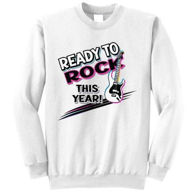 Ready To Rock This Year Funny Back To School Graphic Guitar Sweatshirt