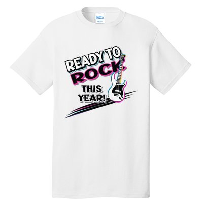 Ready To Rock This Year Funny Back To School Graphic Guitar Tall T-Shirt