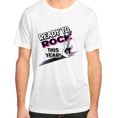 Ready To Rock This Year Funny Back To School Graphic Guitar Adult ChromaSoft Performance T-Shirt