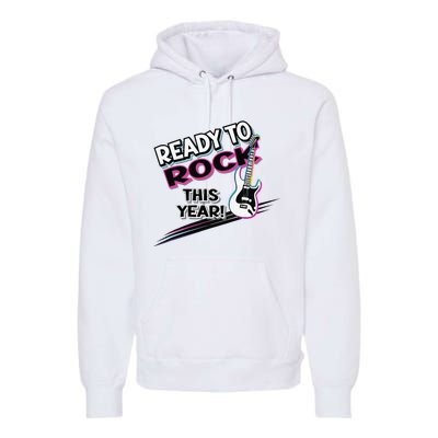 Ready To Rock This Year Funny Back To School Graphic Guitar Premium Hoodie