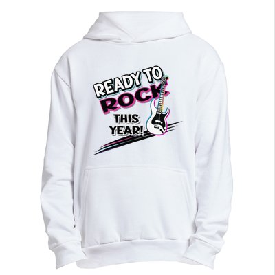 Ready To Rock This Year Funny Back To School Graphic Guitar Urban Pullover Hoodie