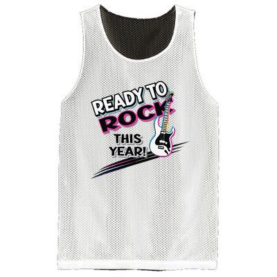 Ready To Rock This Year Funny Back To School Graphic Guitar Mesh Reversible Basketball Jersey Tank