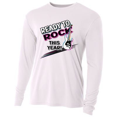 Ready To Rock This Year Funny Back To School Graphic Guitar Cooling Performance Long Sleeve Crew