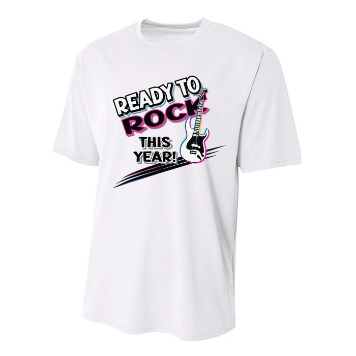 Ready To Rock This Year Funny Back To School Graphic Guitar Performance Sprint T-Shirt