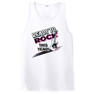 Ready To Rock This Year Funny Back To School Graphic Guitar PosiCharge Competitor Tank