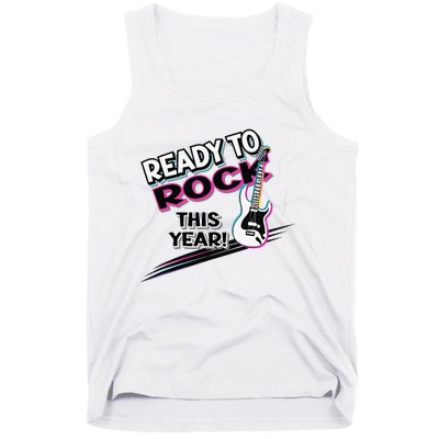 Ready To Rock This Year Funny Back To School Graphic Guitar Tank Top