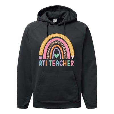 Rti Teacher Rainbow Back To School Performance Fleece Hoodie