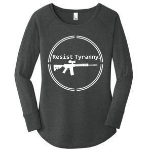 Resist Tyranny Rifle Libertarian Conservative Pro Gun 2A USA Women's Perfect Tri Tunic Long Sleeve Shirt